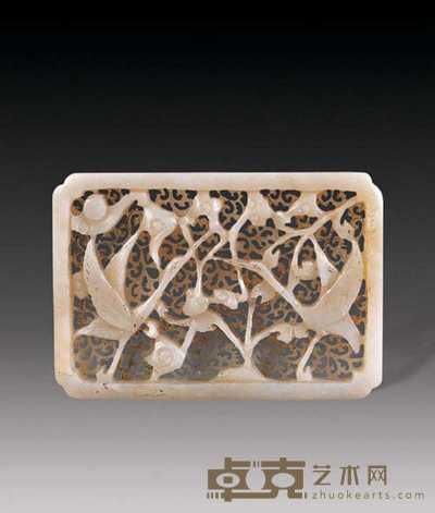 辽 玉雕双鹤饰件 长8.3cm